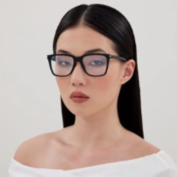 Saint Laurent SL717 SLIM 003 Eyeglasses Havana 54mm Square Frame - Picture 7 of 11